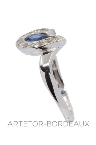 Bague 53 Bague moderne saphir et diamants 58 Facettes 32031