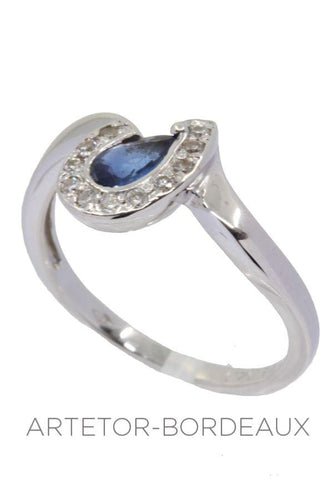 Bague 53 Bague moderne saphir et diamants 58 Facettes 32031