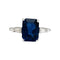 Bague 52 Bague saphir 5,17 carats en or blanc épaulé de diamants taille trapèze. 58 Facettes 30390