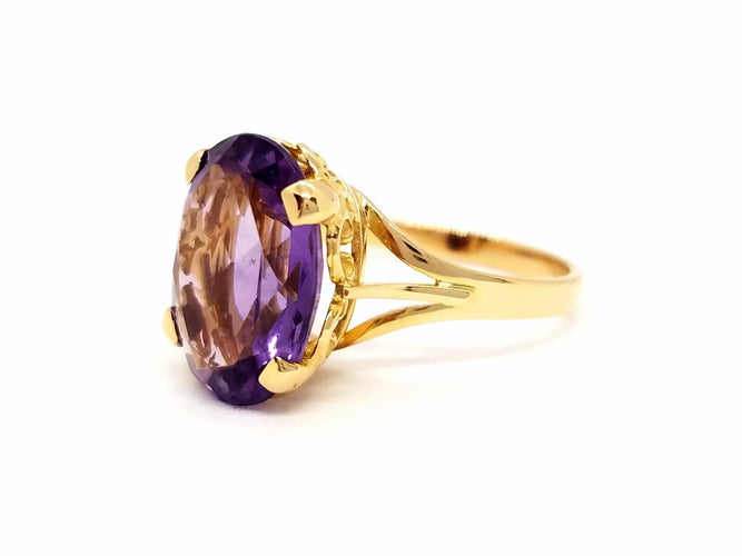 Bague 55 Bague Or jaune Améthyste 58 Facettes 841209CN