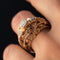Bague 55 Bague vintage fils d'or rose et diamants 58 Facettes 14-185-55