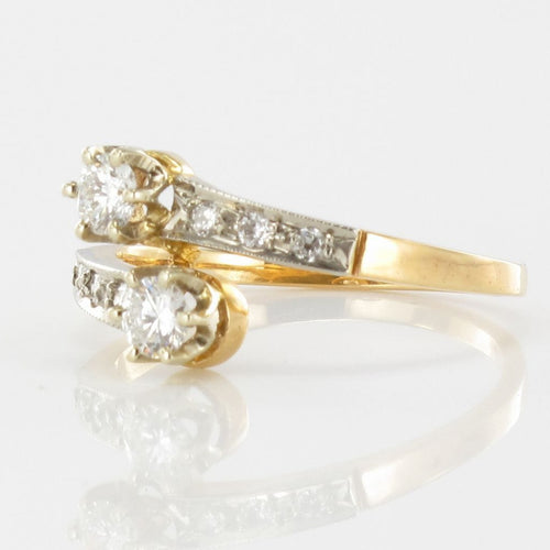 Bague 55 Bague Diamants toi et moi, or jaune et platine 58 Facettes 17-315-55-1