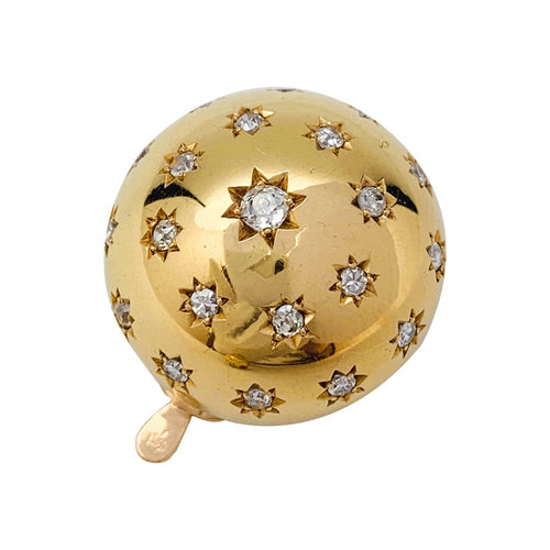 Boucles d'oreilles Boucles d'oreilles demi-sphères en or jaune et diamants. 58 Facettes 29927