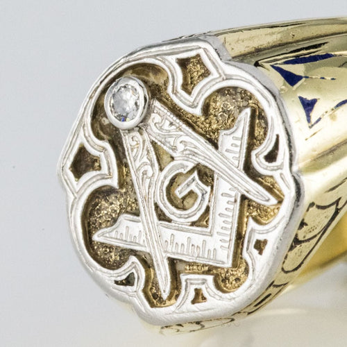 Bague 54 Bague chevalière homme maçonnique 58 Facettes 19-176-54