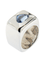 Bague 51 Bague Moderniste en or blanc et saphir naturel en coeur 58 Facettes