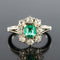 Bague 59 Bague marguerite émeraude et diamants 58 Facettes 19-317-51