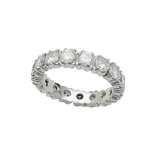 Bague 54 Alliance tour complet or blanc, diamants. 58 Facettes 30175