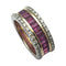 Bague 55 Alliance tour complet, deux ors, rubis calibrés et diamants. 58 Facettes 28488