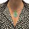 Pendentif Pendentif Roland Schad en or jaune, diamants, jadéite et opale. 58 Facettes 29944/29945
