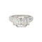 Bague 50 Solitaire en or blanc, diamant taille émeraude 3 carats. 58 Facettes 29735
