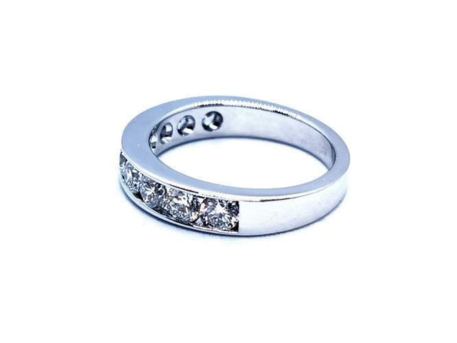 Bague 54 Bague Demie alliance Or blanc Diamant 58 Facettes 1021705CD