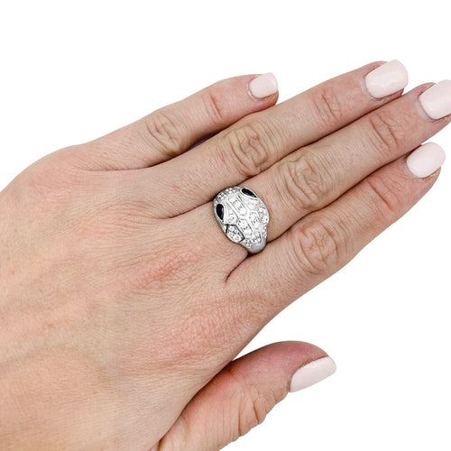 Bague 53 Bague Bulgari "Serpenti" en or blanc, diamants et saphirs. 58 Facettes 30128