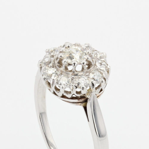 Bague 56 Bague marguerite diamants or blanc 58 Facettes 20-408-52