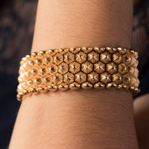 Bracelet Bracelet or jaune nids d'abeilles 58 Facettes 19-542