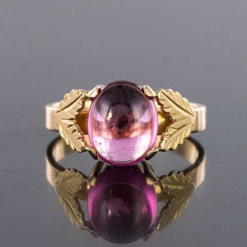Bague 52 Bague tourmaline et feuilles d'or 58 Facettes 17-058B-52