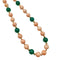 Collier Sautoir boules corail, chrysoprases, intercalaires or jaune. 58 Facettes 30348
