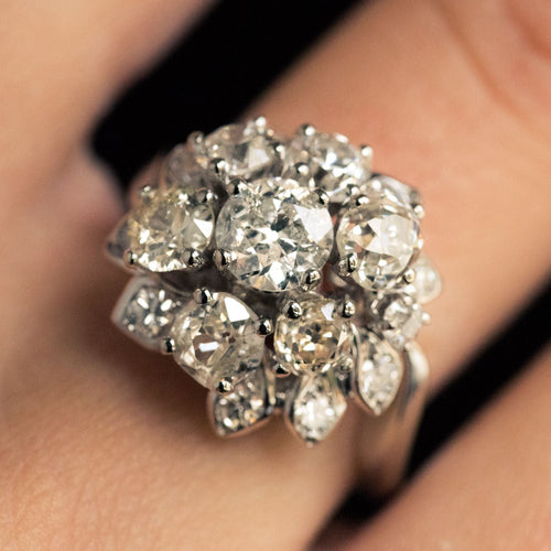 Bague 54 Bague rétro diamants bouquet 58 Facettes 20-196-51