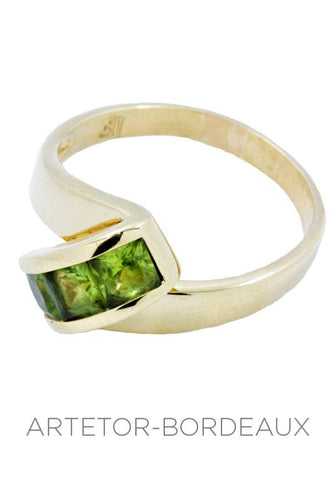 Bague 58 Bague moderne péridots 58 Facettes 27611