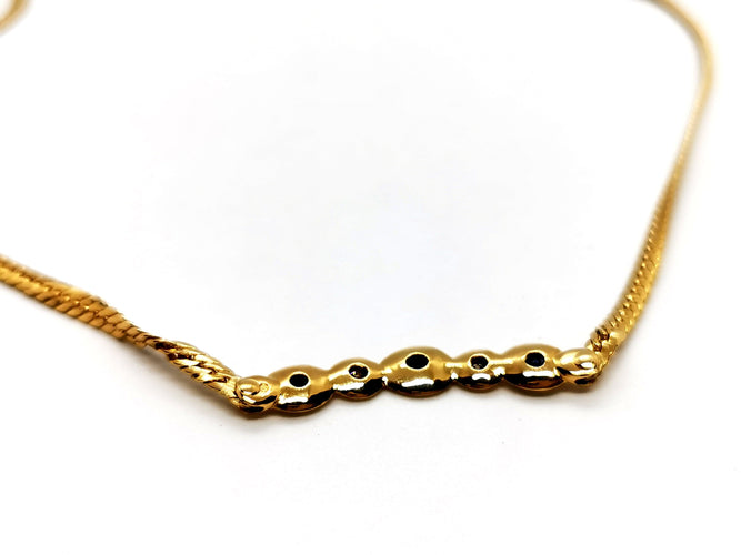 Collier Collier Maille anglaise Or jaune Saphir 58 Facettes 1161955CD