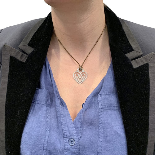 Pendentif Pendentif Poiray, "Coeur Fil", or blanc, diamants. 58 Facettes 30212