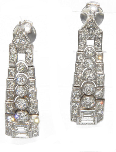 Boucles d'oreilles Boucles d'oreilles en platine et diamants 58 Facettes 0