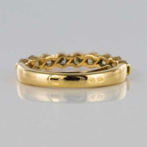 Bague 61 Demi Alliance diamants sur or jaune 58 Facettes 18-077-61
