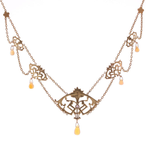 Collier Collier ancien art nouveau opales et diamant 58 Facettes 20-618