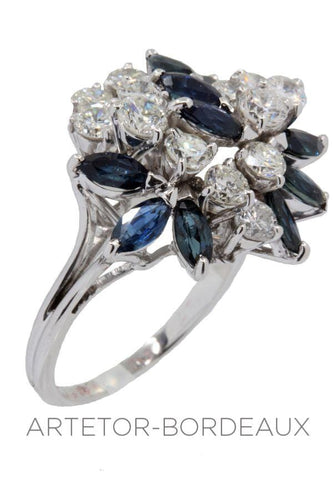 Bague 55 Bague saphirs et diamants 58 Facettes 33471
