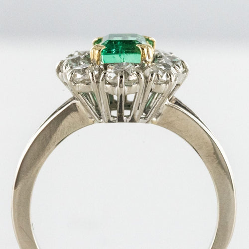 Bague 59 Bague marguerite émeraude et diamants 58 Facettes 19-317-51