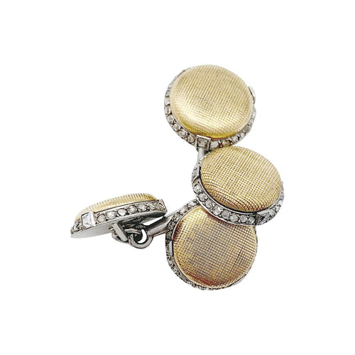 Boutons de manchette Boutons de manchette Cartier en platine, or jaune et diamants. 58 Facettes 30134
