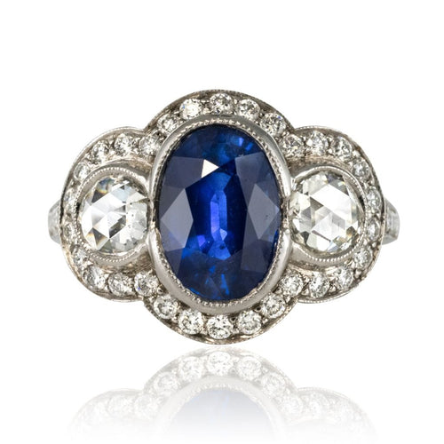 Bague 50 Bague Saphir et Diamants esprit art déco 58 Facettes 09-007-2344492-50