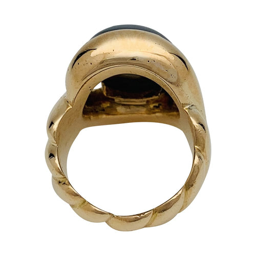 Bague 51 Bague vintage en or jaune et hématite. 58 Facettes 29406