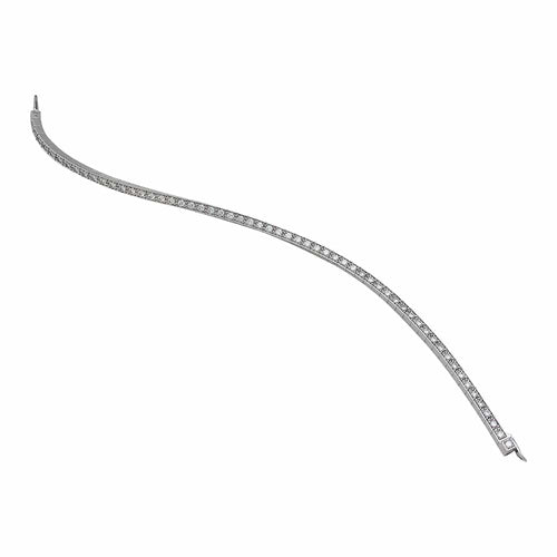 Bracelet Bracelet Cartier "Lanière" serti de diamants en or blanc. 58 Facettes 30012