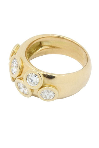 Bague Bague jonc diamants serti clos 58 Facettes 36781