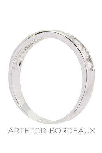 Bague 51 Demi-alliance diamants serti rail 58 Facettes 29951