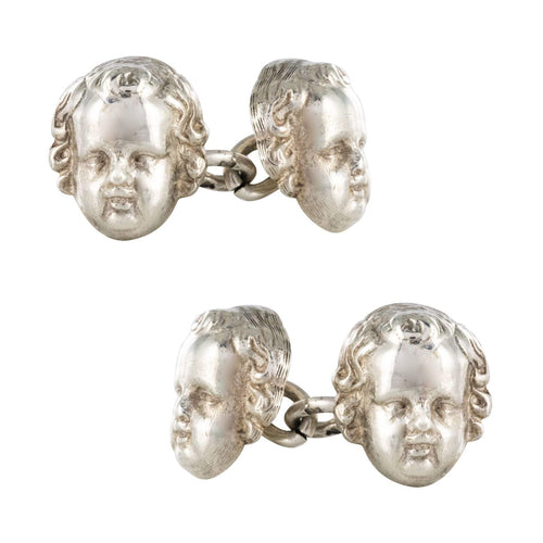 Boutons de manchette Boutons de manchettes Argent Chérubins 58 Facettes 19-653
