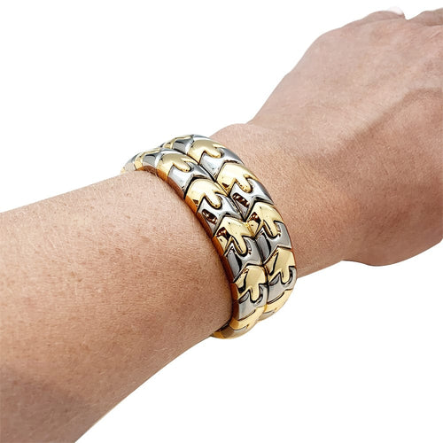 Bracelet Bracelet Bulgari en or et acier. 58 Facettes 30432