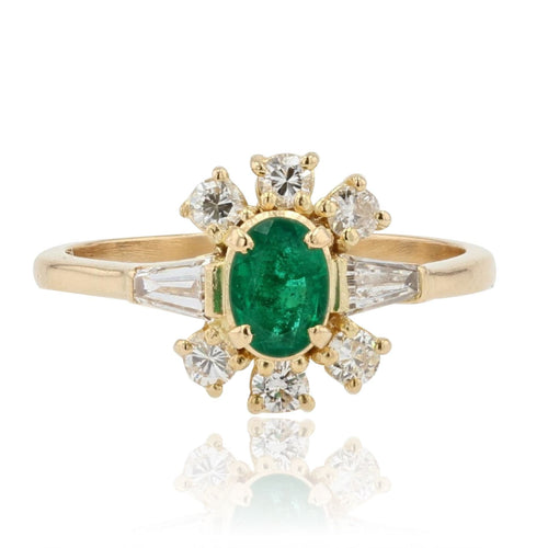 Bague 52 Bague or jaune émeraude diamants 58 Facettes 21-328-52