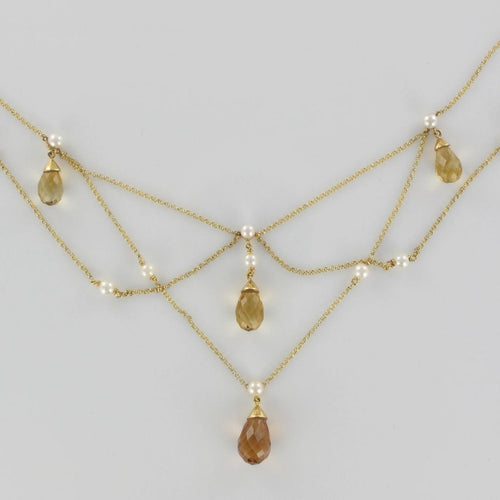 Collier Collier citrines et perles 58 Facettes 13024-7258020