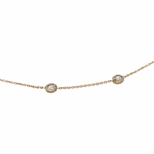 Collier Collier en or rose, 11 diamants cognacs. 58 Facettes 29614