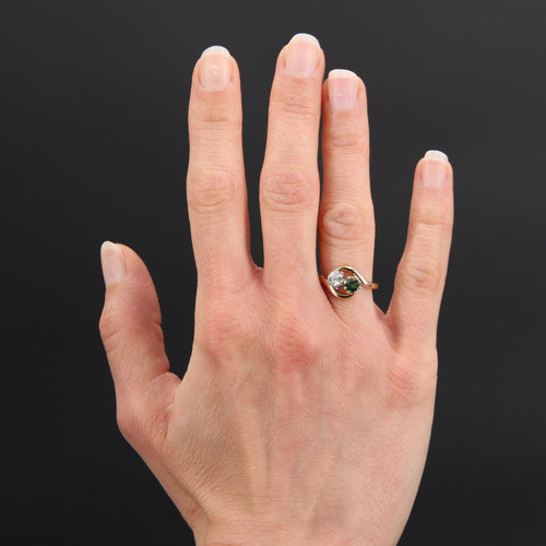 Bague 50 Bague toi et moi saphir vert diamant 58 Facettes 20-403-48