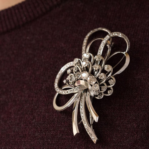 Broche Broche Pendentif diamants gerbe de fleurs 58 Facettes 16-147