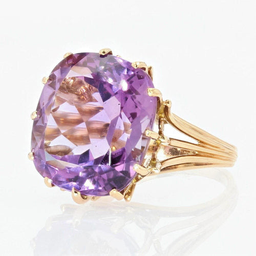Bague 55 Bague vintage améthyste coussin 58 Facettes 19-132C-55