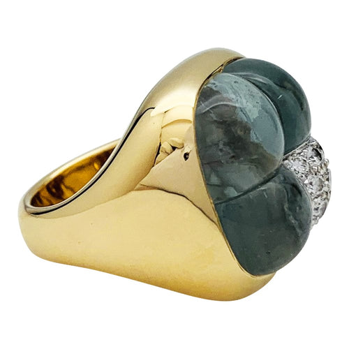 Bague 50 Bague Pomellato, "Mosaïco", or jaune et blanc, aigue-marines, diamants. 58 Facettes 30574