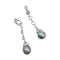 Boucles d'oreilles Boucles d'oreilles pendantes en or blanc, diamants et perles. 58 Facettes 28490