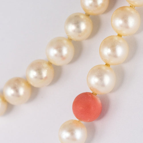 Collier Sautoir perles et perles de corail 58 Facettes 17-312A