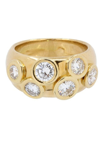 Bague Bague jonc diamants serti clos 58 Facettes 36781