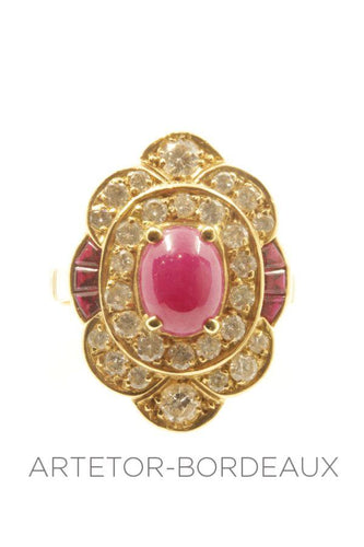 Bague 54 Bague rubis diamants 58 Facettes 3291