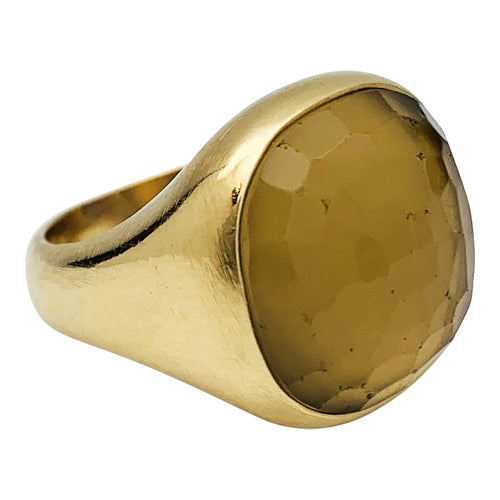 Bague 53.5 Bague Pomellato "Cipria" en or jaune et quartz lemon. 58 Facettes 30548