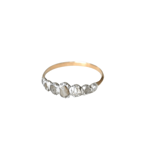 Bague Bague jarretière or rose, argent et diamants 58 Facettes